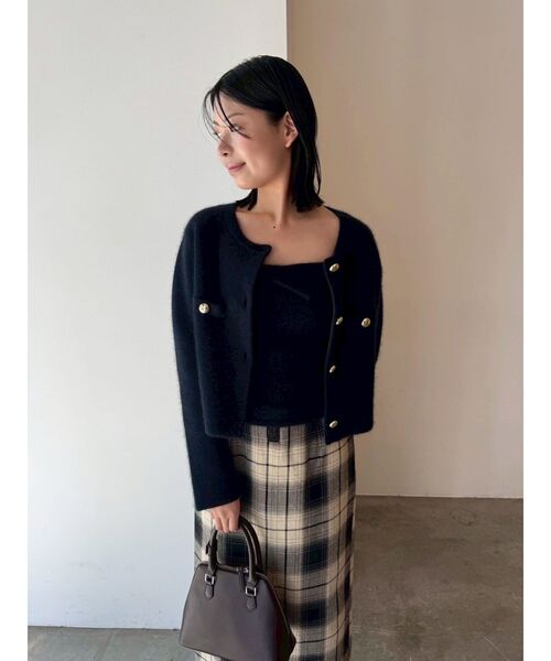 LAGUNAMOON（ラグナムーン）の「ロービングチェックナロースカート（スカート・レディース・ベージュ/ブラウン・SMALL/MEDIUM）」の14枚目の写真