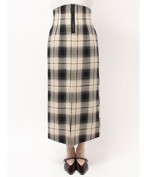 LAGUNAMOON（ラグナムーン）の「ロービングチェックナロースカート（スカート・レディース・ベージュ/ブラウン・SMALL/MEDIUM）」の11枚目の写真