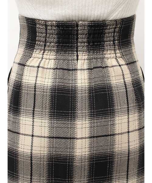 LAGUNAMOON（ラグナムーン）の「ロービングチェックナロースカート（スカート・レディース・ベージュ/ブラウン・SMALL/MEDIUM）」の8枚目の写真