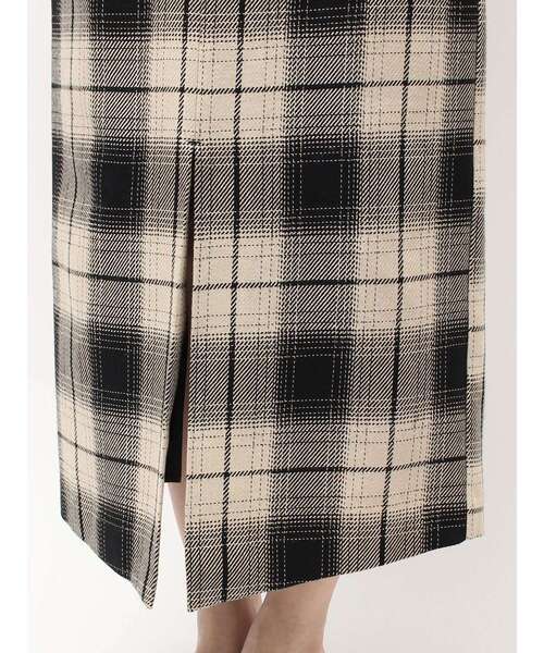 LAGUNAMOON（ラグナムーン）の「ロービングチェックナロースカート（スカート・レディース・ベージュ/ブラウン・SMALL/MEDIUM）」の6枚目の写真