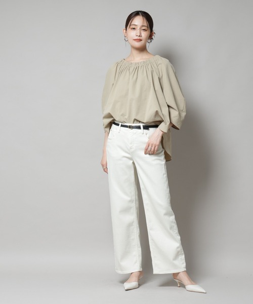 NANO universe（ナノユニバース）の「ボリュームギャザータックスリーブブラウス（シャツ/ブラウス・レディース・ベージュ/ブラウン/ブラック・FREE）」の14枚目の写真