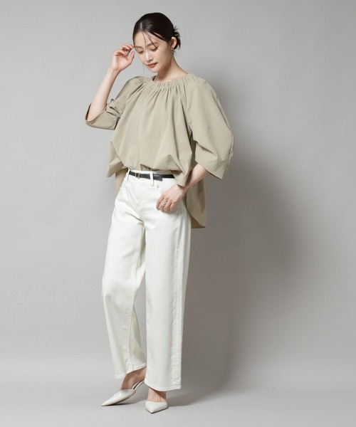 NANO universe（ナノユニバース）の「ボリュームギャザータックスリーブブラウス（シャツ/ブラウス・レディース・ベージュ/ブラウン/ブラック・FREE）」の15枚目の写真