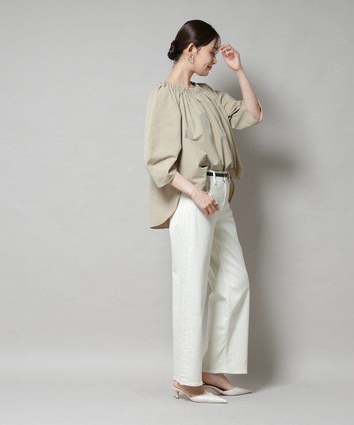 NANO universe（ナノユニバース）の「ボリュームギャザータックスリーブブラウス（シャツ/ブラウス・レディース・ベージュ/ブラウン/ブラック・FREE）」の17枚目の写真