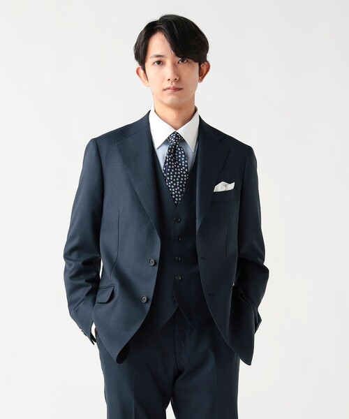 フォーマル】130's グレンチェック 3ボタン 3ピーススーツ（セット