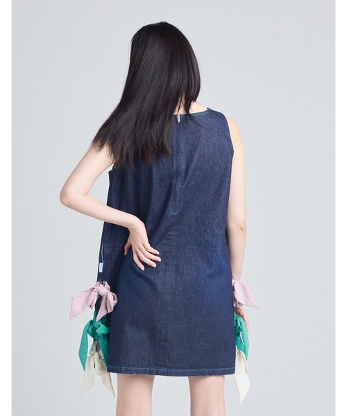 Little sunny bite（リトルサニーバイト）の「denim ribbon mini dress（ワンピース・レディース・インディゴブルー/ブルー・MEDIUM/SMALL）」の8枚目の写真