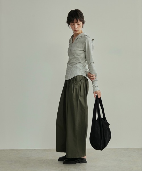 LOSCa(ロスカ)の「ドローストリングタックポケットイージーパンツ(その他パンツ・レディース・カーキ/ブラック・M/S)」の5枚目の写真