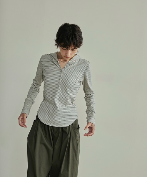LOSCa(ロスカ)の「ドローストリングタックポケットイージーパンツ(その他パンツ・レディース・カーキ/ブラック・M/S)」の6枚目の写真