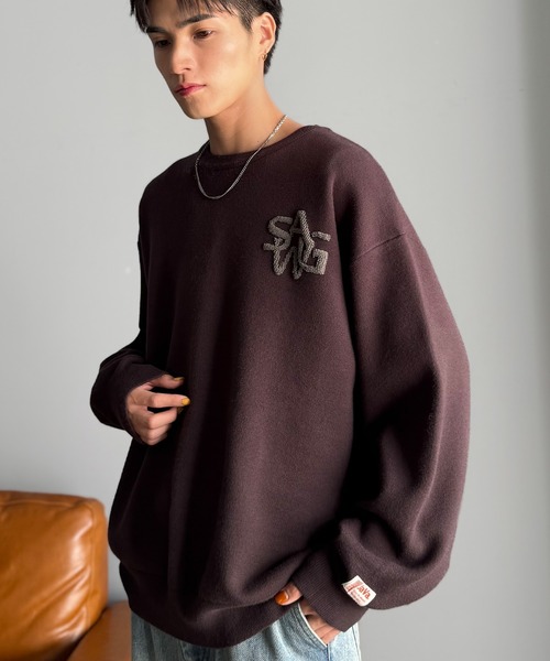 Java(ジャバ)の「《JaVaジャバコラボ》立体編みで飾る個性。サガラ刺繍風ロゴオーバーサイズニット(ニット/セーター・メンズ・ブラウン/チャコール/アイボリー・X-LARGE/MEDIUM/LARGE)」の21枚目の写真