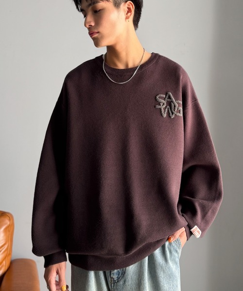Java(ジャバ)の「《JaVaジャバコラボ》立体編みで飾る個性。サガラ刺繍風ロゴオーバーサイズニット(ニット/セーター・メンズ・ブラウン/チャコール/アイボリー・X-LARGE/MEDIUM/LARGE)」の18枚目の写真