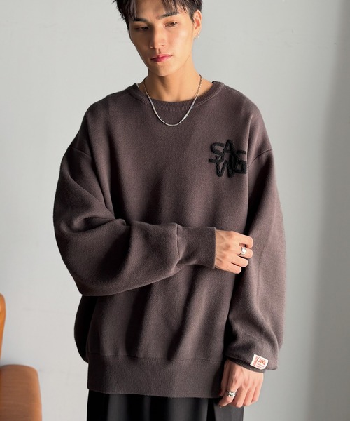Java(ジャバ)の「《JaVaジャバコラボ》立体編みで飾る個性。サガラ刺繍風ロゴオーバーサイズニット(ニット/セーター・メンズ・ブラウン/チャコール/アイボリー・X-LARGE/MEDIUM/LARGE)」の22枚目の写真
