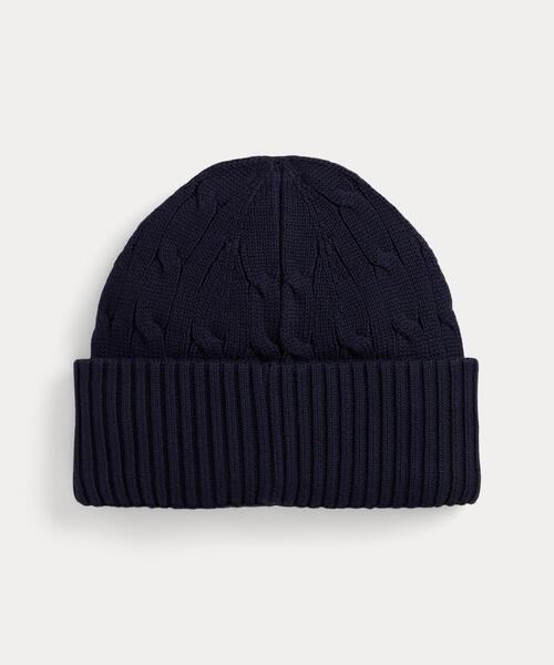 POLO RALPH LAUREN CHILDRENSWEAR(ポロ ラルフ ローレン チルドレンズウェア)の「ケーブルニット コットン ハット(ニットキャップ/ビーニー・キッズ・ネイビー系1・L/XL/S/M)」の4枚目の写真