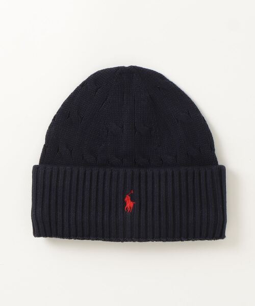 POLO RALPH LAUREN CHILDRENSWEAR(ポロ ラルフ ローレン チルドレンズウェア)の「ケーブルニット コットン ハット(ニットキャップ/ビーニー・キッズ・ネイビー系1・L/XL/S/M)」の3枚目の写真