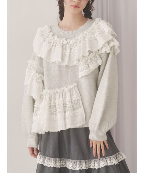 ニット セーター frill frill knit tops レディース frill frill knit tops（ニット/セーター）｜merry jenny
