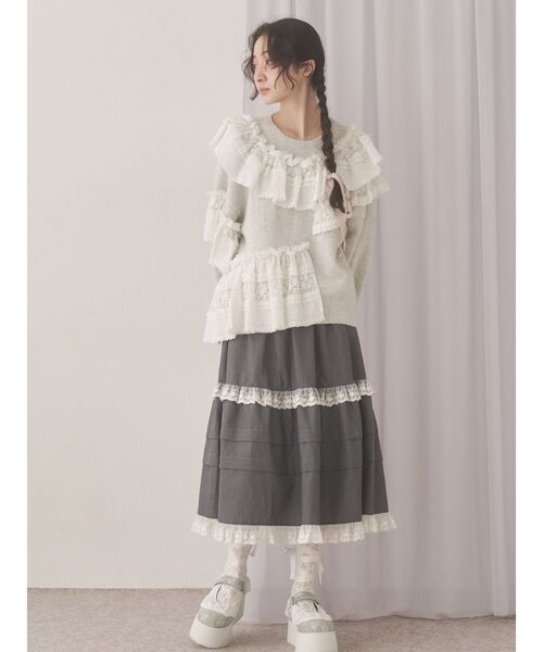 新品タグ付きメリージェニー　frill frill knit tops セール】frill frill knit tops（ニット/セーター）｜merry jenny