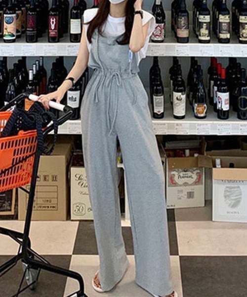 FREE STYLISTS(フリー スタイリスト)の「ミニ裏毛ワイドキャミサロペット(サロペット/オーバーオール・レディース・グレー/ブラック・FREE)」の17枚目の写真