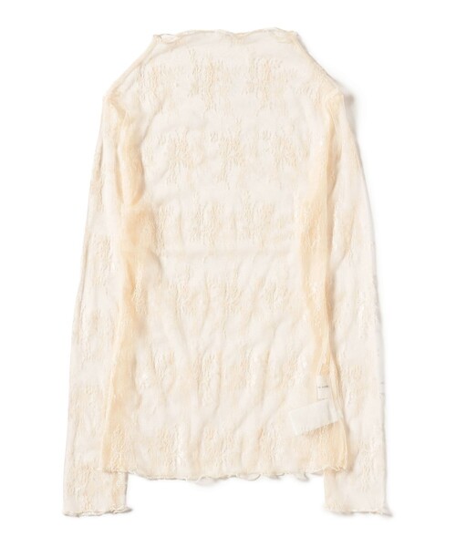 CAROLINA GLASER(カロリナ グレイサー)の「フラワー シアー ロングスリーブ カットソー(Tシャツ/カットソー・レディース・ホワイト系その他5/ブラック・ONE SIZE)」の2枚目の写真