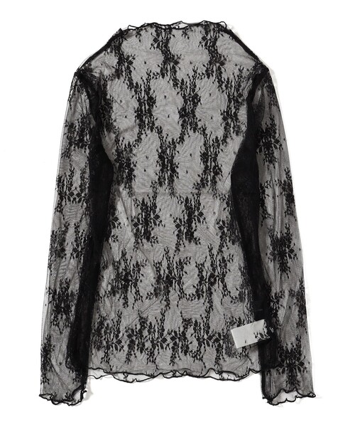 CAROLINA GLASER(カロリナ グレイサー)の「フラワー シアー ロングスリーブ カットソー(Tシャツ/カットソー・レディース・ホワイト系その他5/ブラック・ONE SIZE)」の1枚目の写真