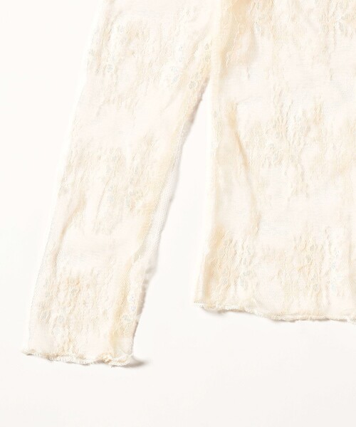 CAROLINA GLASER(カロリナ グレイサー)の「フラワー シアー ロングスリーブ カットソー(Tシャツ/カットソー・レディース・ホワイト系その他5/ブラック・ONE SIZE)」の4枚目の写真