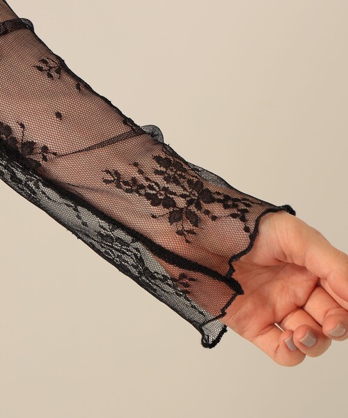 CAROLINA GLASER(カロリナ グレイサー)の「フラワー シアー ロングスリーブ カットソー(Tシャツ/カットソー・レディース・ホワイト系その他5/ブラック・ONE SIZE)」の10枚目の写真