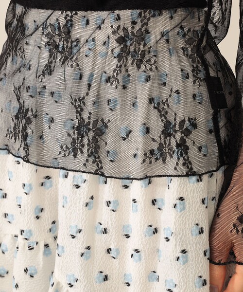 CAROLINA GLASER(カロリナ グレイサー)の「フラワー シアー ロングスリーブ カットソー(Tシャツ/カットソー・レディース・ホワイト系その他5/ブラック・ONE SIZE)」の11枚目の写真