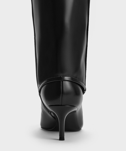 CHARLES & KEITH(チャールズ & キース)の「ポインテッドトゥ キトゥンヒールロングブーツ(ブーツ・レディース・ブラック/ブラウン系その他7・22.5cm/23cm/23.5cm/24.5cm/25cm/25.5cm/26.5cm)」の4枚目の写真