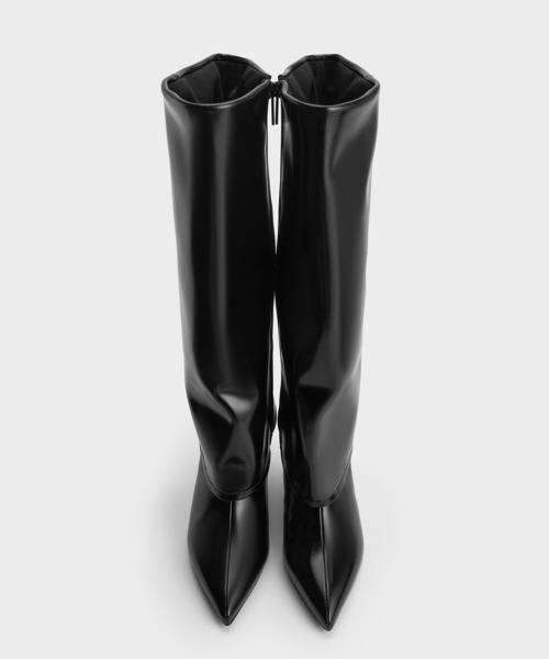 CHARLES & KEITH(チャールズ & キース)の「ポインテッドトゥ キトゥンヒールロングブーツ(ブーツ・レディース・ブラック/ブラウン系その他7・22.5cm/23cm/23.5cm/24.5cm/25cm/25.5cm/26.5cm)」の6枚目の写真