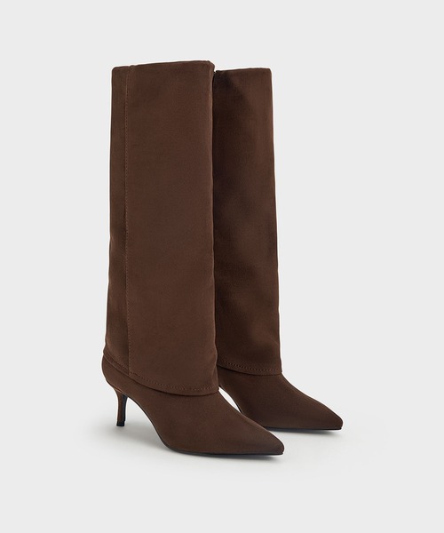 CHARLES & KEITH(チャールズ & キース)の「ポインテッドトゥ キトゥンヒールロングブーツ(ブーツ・レディース・ブラック/ブラウン系その他7・22.5cm/23cm/23.5cm/24.5cm/25cm/25.5cm/26.5cm)」の8枚目の写真