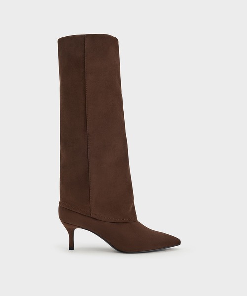 CHARLES & KEITH(チャールズ & キース)の「ポインテッドトゥ キトゥンヒールロングブーツ(ブーツ・レディース・ブラック/ブラウン系その他7・22.5cm/23cm/23.5cm/24.5cm/25cm/25.5cm/26.5cm)」の12枚目の写真