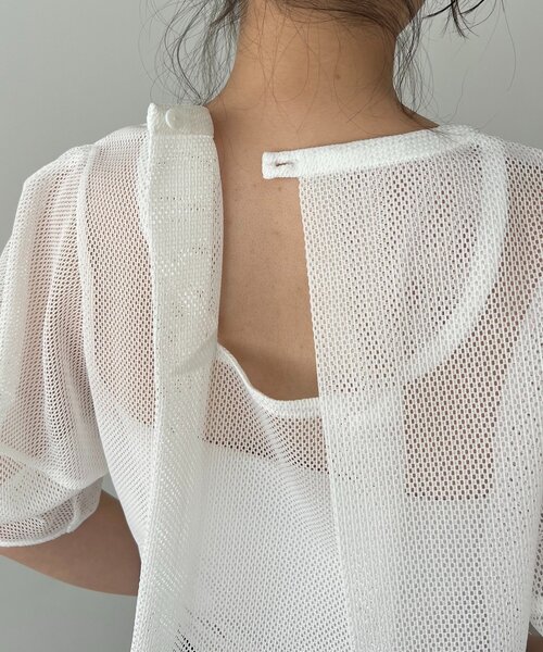 CAPRICIEUX LE'MAGE（カプリシューレマージュ）の「【yao企画】メッシュパフフレアトップス（シャツ/ブラウス・レディース・ブラック/ホワイト・FREE）」の17枚目の写真