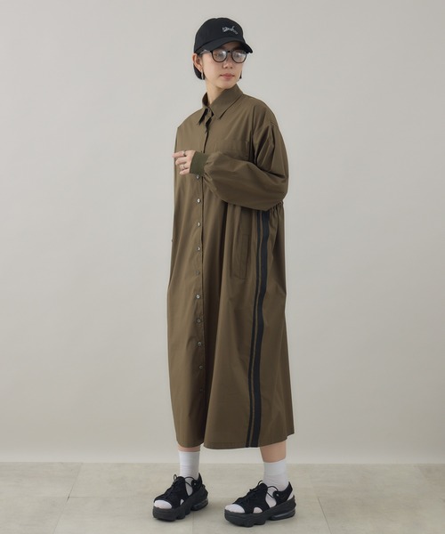 Paradise Picnic(パラダイスピクニック)の「Dignite Collier サイドラインワンピ(シャツワンピース・レディース・カーキ/ブラック/グレイッシュベージュ・FREE)」の10枚目の写真