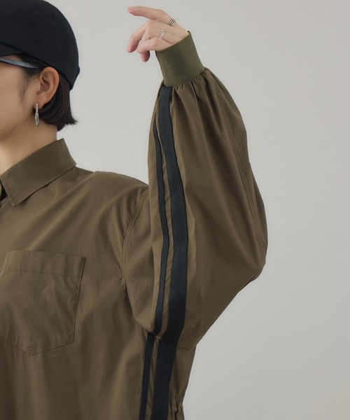 Paradise Picnic(パラダイスピクニック)の「Dignite Collier サイドラインワンピ(シャツワンピース・レディース・カーキ/ブラック/グレイッシュベージュ・FREE)」の18枚目の写真
