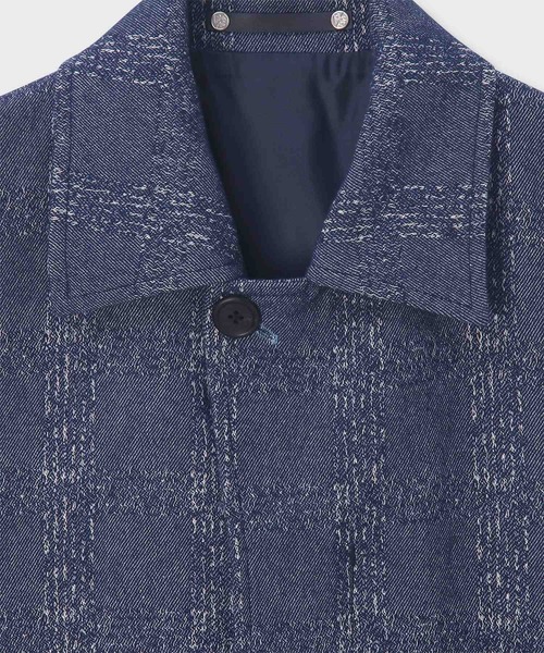 PS Paul Smith(ピーエスポールスミス)の「ジャカードチェック ブルゾン / 252107 374Z(ブルゾン・メンズ・ライトインディゴブルー・MEDIUM/LARGE/X-LARGE)」の2枚目の写真