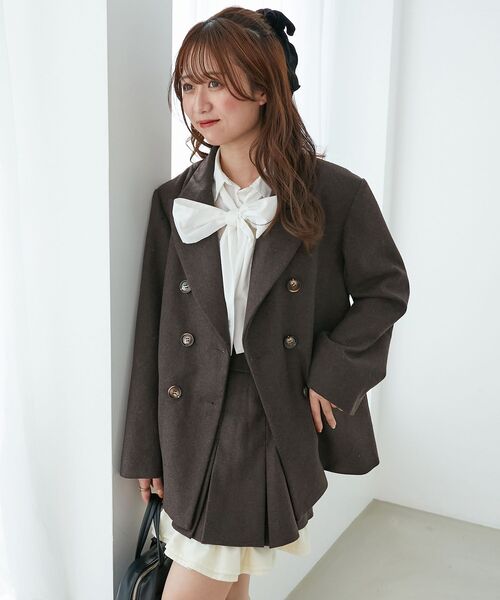 MAJESTIC LEGON（マジェスティックレゴン）の「テーラードジャケット（テーラードジャケット・レディース・ブラウン/グレー・MEDIUM）」の21枚目の写真