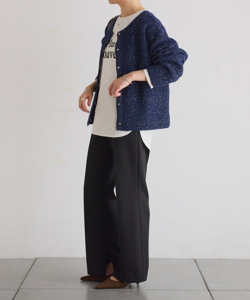 COLLAGE GALLARDAGALANTE（コラージュガリャルダガランテ）の「ピンタックセミフレアパンツ（その他パンツ・レディース・ブラック/ベージュ・1/0）」の9枚目の写真