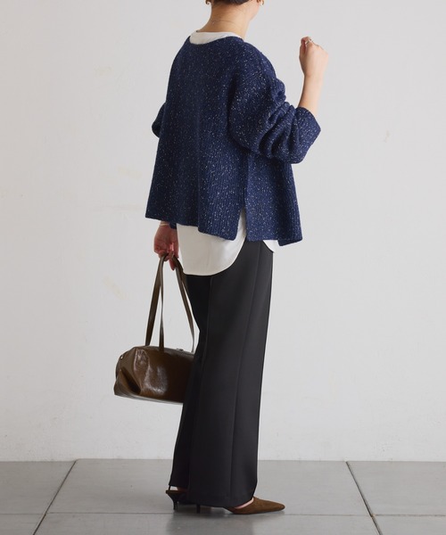 COLLAGE GALLARDAGALANTE（コラージュガリャルダガランテ）の「ピンタックセミフレアパンツ（その他パンツ・レディース・ブラック/ベージュ・1/0）」の11枚目の写真