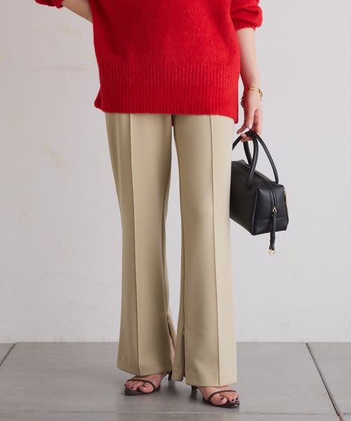 COLLAGE GALLARDAGALANTE（コラージュガリャルダガランテ）の「ピンタックセミフレアパンツ（その他パンツ・レディース・ブラック/ベージュ・1/0）」の13枚目の写真