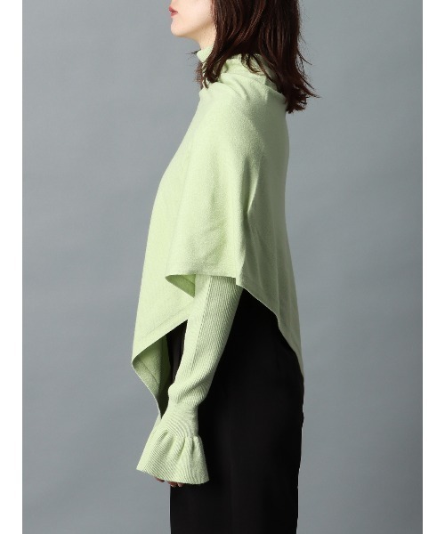 CIS.（シス）の「CIS． フリルカフタートルニット＆ケープ ウォッシャブル 無地（ニット/セーター・レディース・ホワイト/グリーン/ブラック/グレー・36(7号)/38(9号)）」の7枚目の写真