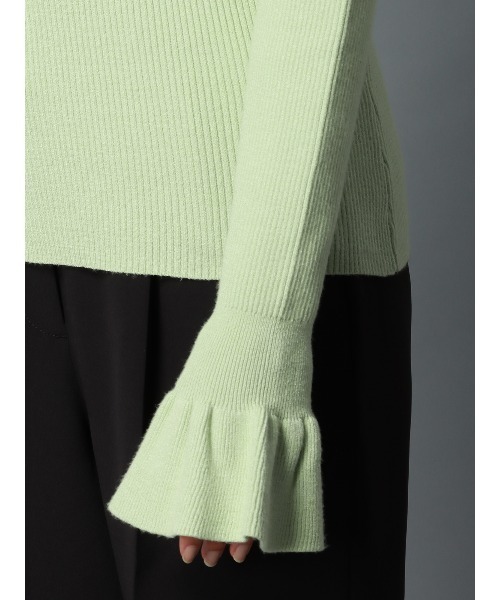 CIS.（シス）の「CIS． フリルカフタートルニット＆ケープ ウォッシャブル 無地（ニット/セーター・レディース・ホワイト/グリーン/ブラック/グレー・36(7号)/38(9号)）」の13枚目の写真