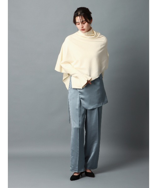 CIS.（シス）の「CIS． フリルカフタートルニット＆ケープ ウォッシャブル 無地（ニット/セーター・レディース・ホワイト/グリーン/ブラック/グレー・36(7号)/38(9号)）」の17枚目の写真