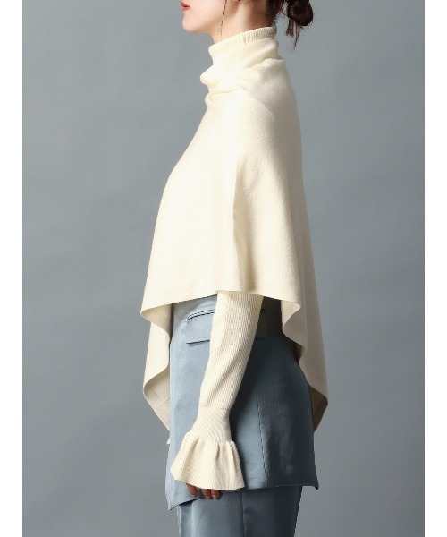 CIS.（シス）の「CIS． フリルカフタートルニット＆ケープ ウォッシャブル 無地（ニット/セーター・レディース・ホワイト/グリーン/ブラック/グレー・36(7号)/38(9号)）」の19枚目の写真