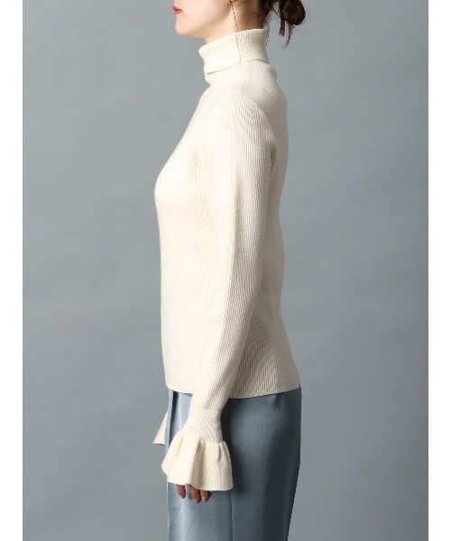 CIS.（シス）の「CIS． フリルカフタートルニット＆ケープ ウォッシャブル 無地（ニット/セーター・レディース・ホワイト/グリーン/ブラック/グレー・36(7号)/38(9号)）」の22枚目の写真