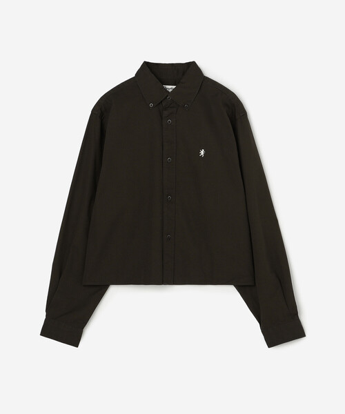 GYMPHLEX（ジムフレックス）の「Gymphlex | コットンツイル ショートボタンダウンシャツ WOMEN（シャツ/ブラウス・レディース・ベージュ/チャコール・14）」の2枚目の写真