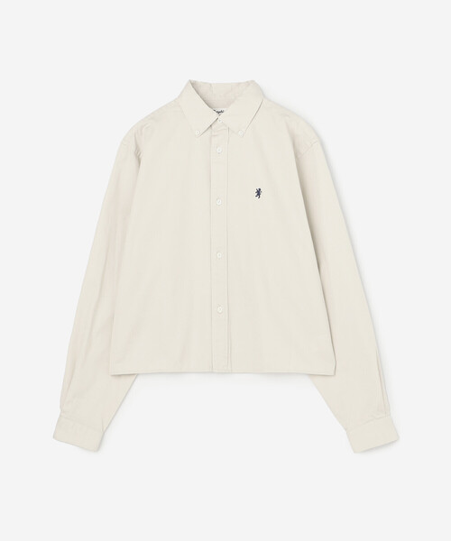 GYMPHLEX（ジムフレックス）の「Gymphlex | コットンツイル ショートボタンダウンシャツ WOMEN（シャツ/ブラウス・レディース・ベージュ/チャコール・14）」の11枚目の写真