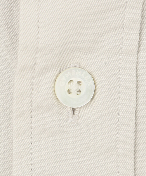 GYMPHLEX（ジムフレックス）の「Gymphlex | コットンツイル ショートボタンダウンシャツ WOMEN（シャツ/ブラウス・レディース・ベージュ/チャコール・14）」の4枚目の写真