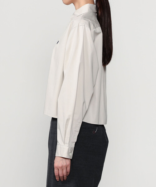 GYMPHLEX（ジムフレックス）の「Gymphlex | コットンツイル ショートボタンダウンシャツ WOMEN（シャツ/ブラウス・レディース・ベージュ/チャコール・14）」の8枚目の写真