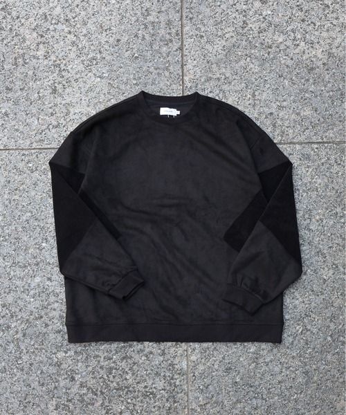 ATELANE(アテレーン)の「ATELANE / スウェードポンチ/カットコーデュロイ/スウィッチクルーネック(Tシャツ/カットソー・メンズ・ブラック/アイボリー・LARGE/MEDIUM)」の13枚目の写真