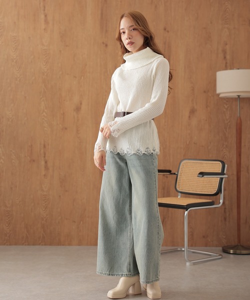 SUWDEE(スーディー)の「2way crush knit pullover(ニット/セーター・レディース・ブラック/アイボリー/グレー/ホワイト/ブラウン・FREE)」の12枚目の写真