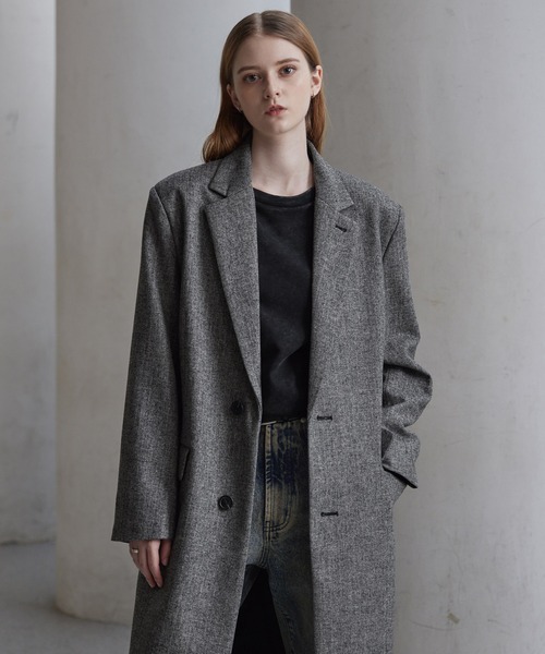 CLEL(NC)́yCLELzWool Blend Herringbone Tweed Coat / E[uh w{[cC[hR[gyZbgAbvΉz(`FX^[R[g)