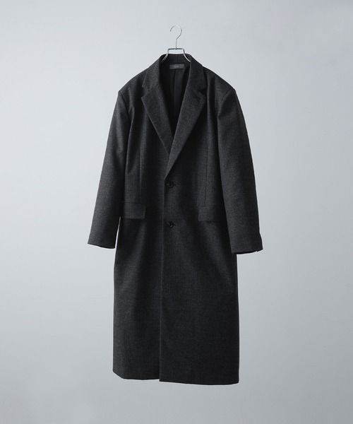 セール】【CLEL】Wool Blend Herringbone Tweed Coat / ウールブレンド