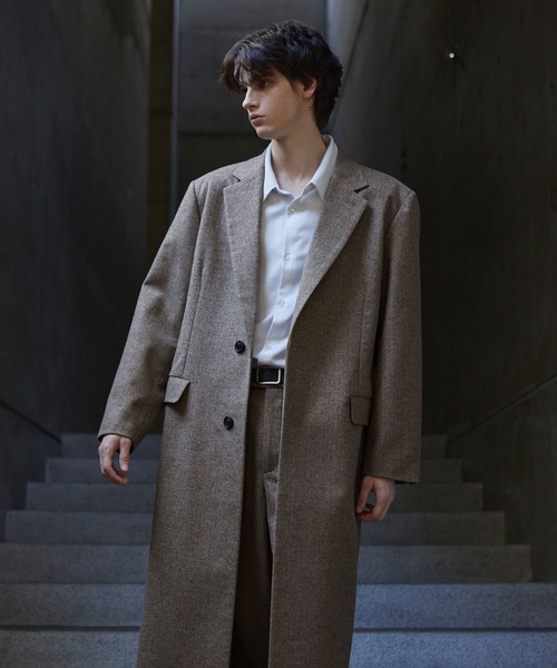 CLEL（クレイル）の「【CLEL】Wool Blend Herringbone Tweed Coat